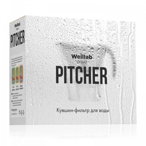 Кувшин-фильтр для воды Welllab Aqua PITCHER, серый